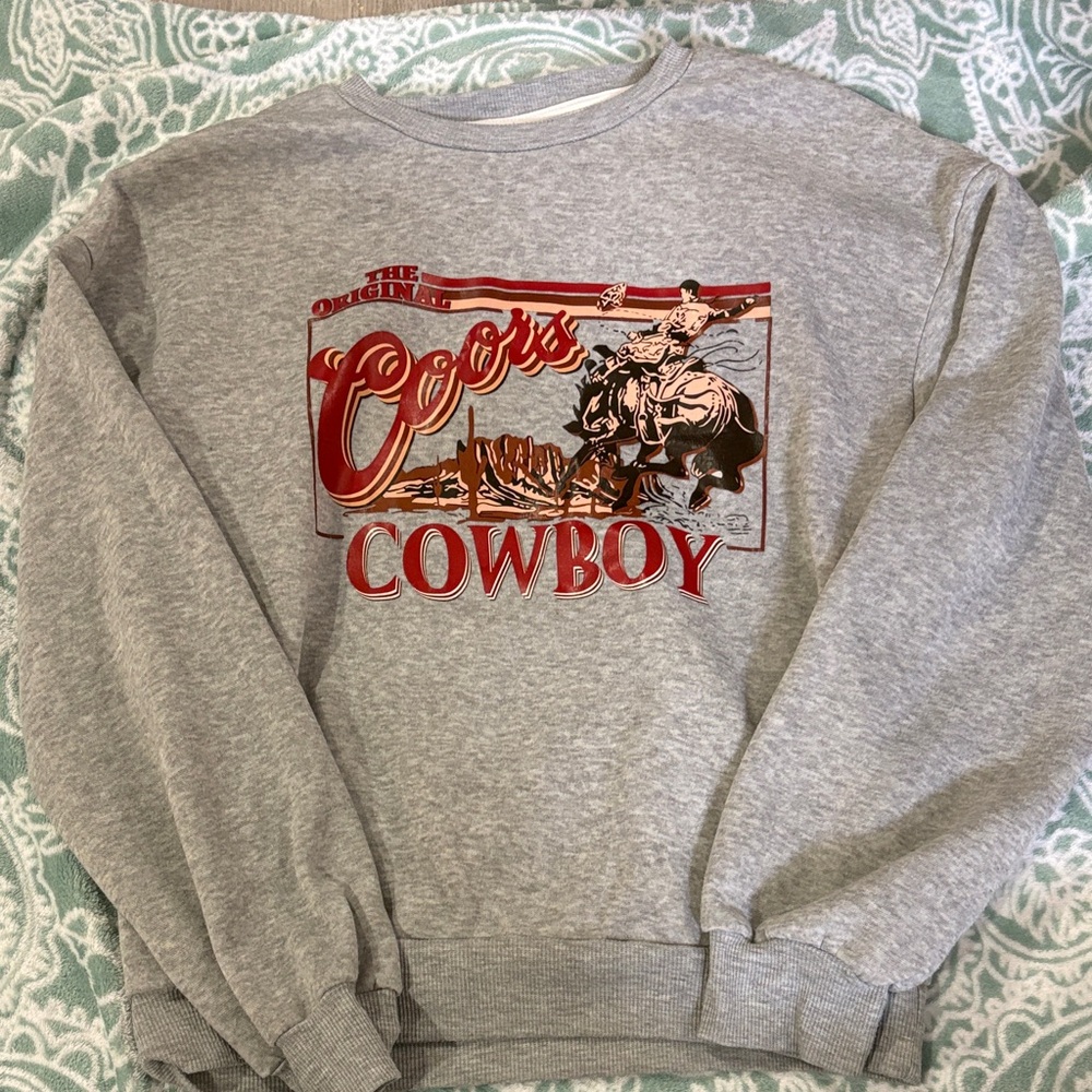 Coors Cowboy Gray Sweater